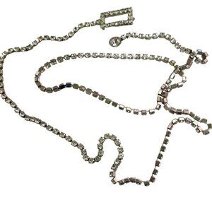 Vintage Rhinestone 80s Adjustable Chain Belt
